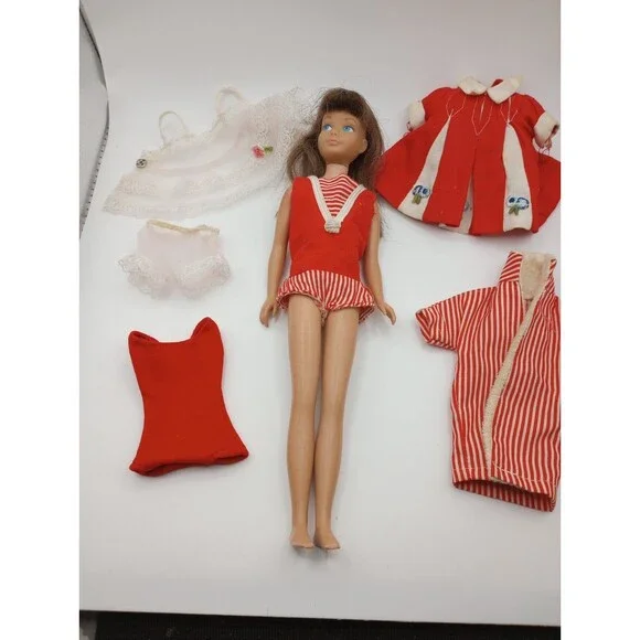 Vintage Skipper Doll 1960's Straight Leg Original Swimsuit Barbie Ken Mattel - Picture 1 of 16